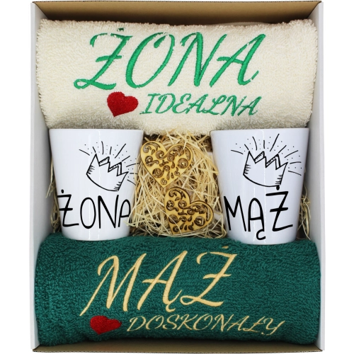 PREZENT ŚLUB ŻONA MĄŻ ROCZNICA RĘCZNIKI KUBKI