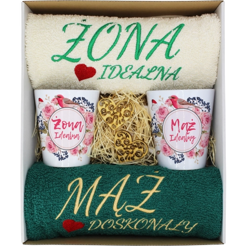 PREZENT ŚLUB ŻONA MĄŻ ROCZNICA RĘCZNIKI KUBKI