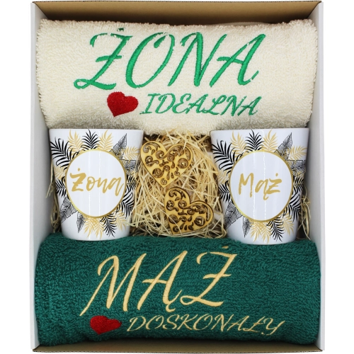 PREZENT ŚLUB ŻONA MĄŻ ROCZNICA RĘCZNIKI KUBKI