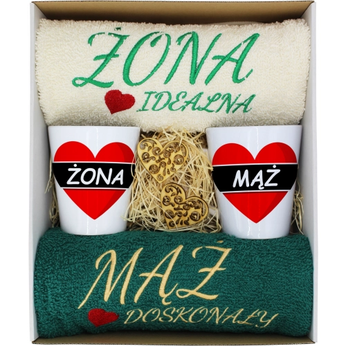 PREZENT ŚLUB ŻONA MĄŻ ROCZNICA RĘCZNIKI KUBKI