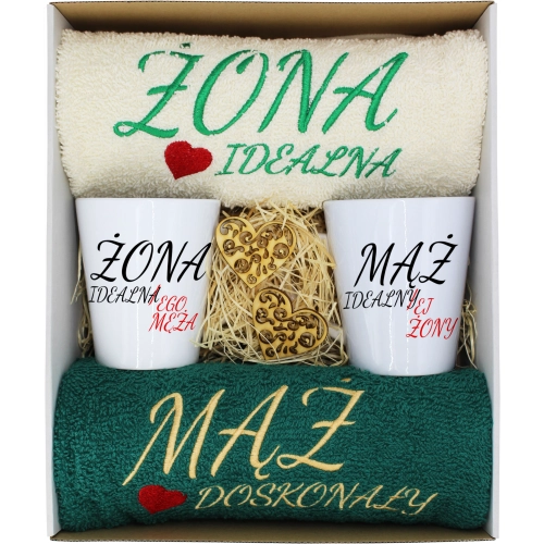 PREZENT ŚLUB ŻONA MĄŻ ROCZNICA RĘCZNIKI KUBKI