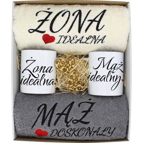 PREZENT ŚLUB ŻONA MĄŻ ROCZNICA RĘCZNIKI KUBKI
