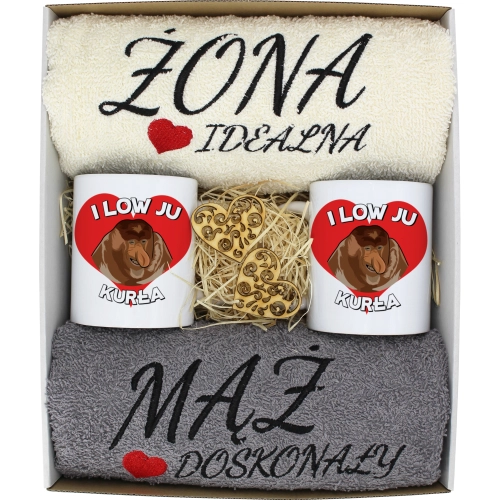 PREZENT ŚLUB ŻONA MĄŻ ROCZNICA RĘCZNIKI KUBKI