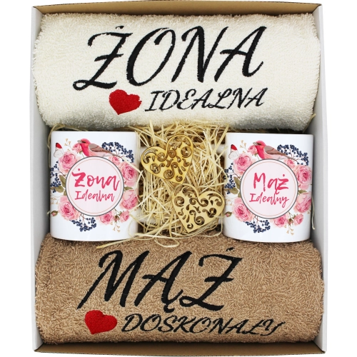 PREZENT ŚLUB ŻONA MĄŻ ROCZNICA RĘCZNIKI KUBKI