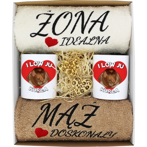 PREZENT ŚLUB ŻONA MĄŻ ROCZNICA RĘCZNIKI KUBKI
