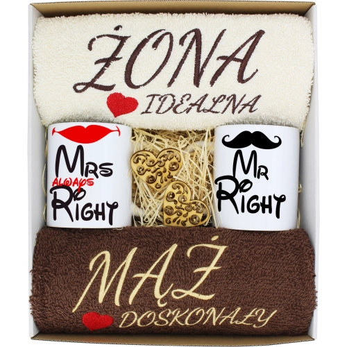 PREZENT ŚLUB ŻONA MĄŻ ROCZNICA RĘCZNIKI KUBKI