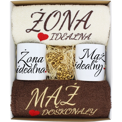 PREZENT ŚLUB ŻONA MĄŻ ROCZNICA RĘCZNIKI KUBKI