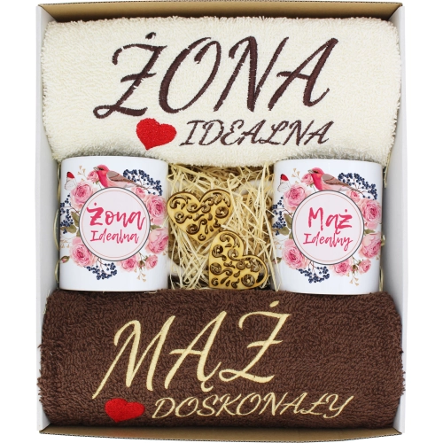 PREZENT ŚLUB ŻONA MĄŻ ROCZNICA RĘCZNIKI KUBKI