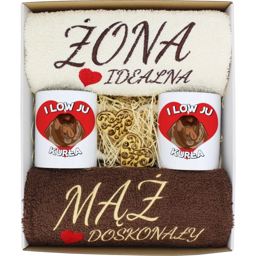 PREZENT ŚLUB ŻONA MĄŻ ROCZNICA RĘCZNIKI KUBKI