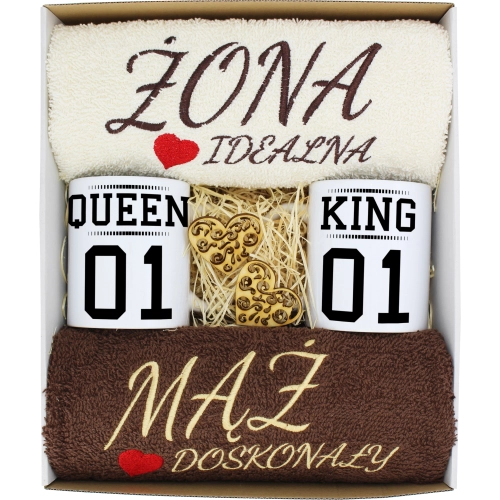 PREZENT ŚLUB ŻONA MĄŻ ROCZNICA RĘCZNIKI KUBKI