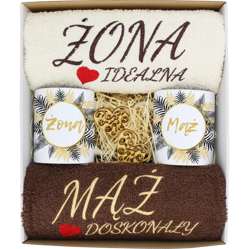 PREZENT ŚLUB ŻONA MĄŻ ROCZNICA RĘCZNIKI KUBKI