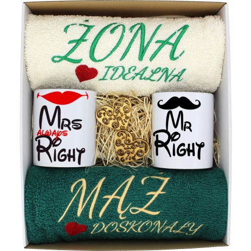 PREZENT ŚLUB ŻONA MĄŻ ROCZNICA RĘCZNIKI KUBKI