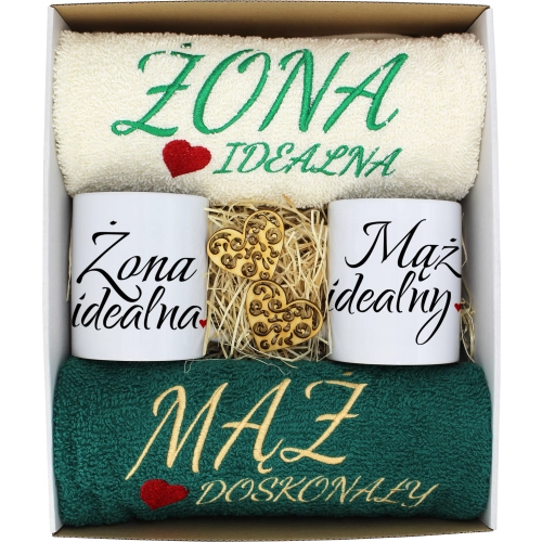 PREZENT ŚLUB ŻONA MĄŻ ROCZNICA RĘCZNIKI KUBKI