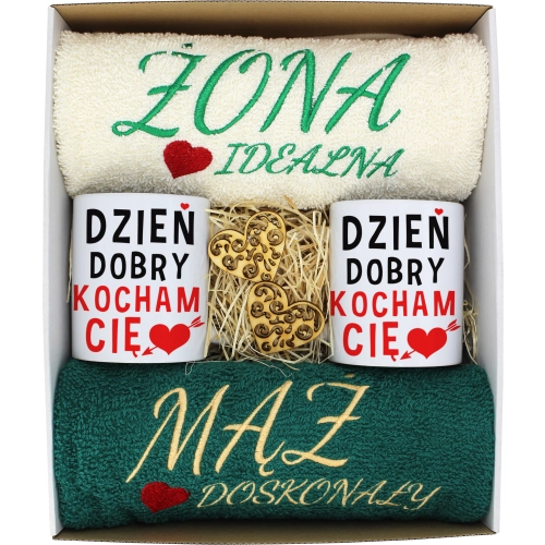 PREZENT ŚLUB ŻONA MĄŻ ROCZNICA RĘCZNIKI KUBKI