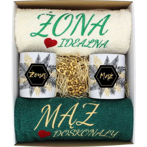 PREZENT ŚLUB ŻONA MĄŻ ROCZNICA RĘCZNIKI KUBKI