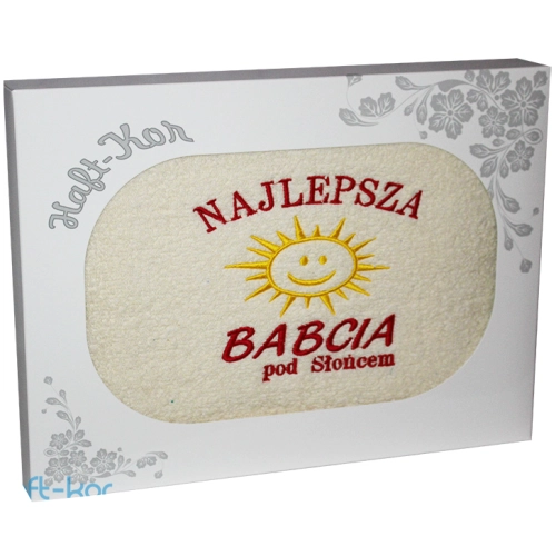 RĘCZNIK Z HAFTEM DLA DZIEŃ BABCI 70x140 NA PREZENT