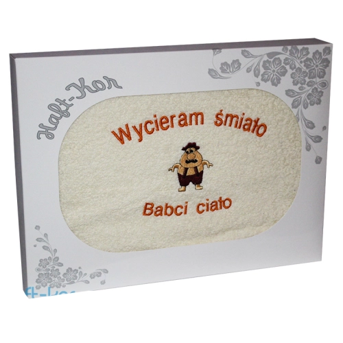 RĘCZNIK Z HAFTEM DLA DZIEŃ BABCI 70x140 NA PREZENT