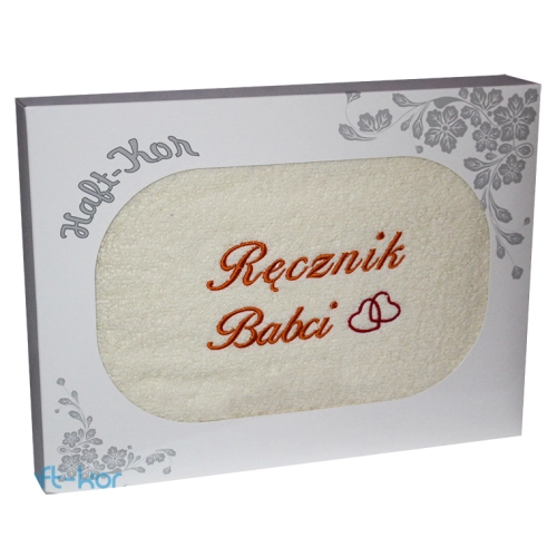 RĘCZNIK Z HAFTEM DLA DZIEŃ BABCI 70x140 NA PREZENT