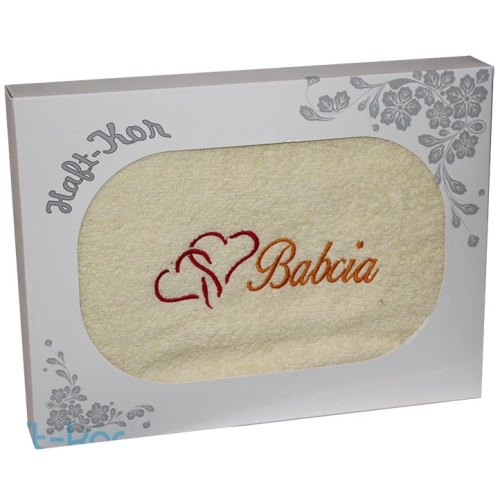 RĘCZNIK Z HAFTEM DLA DZIEŃ BABCI 70x140 NA PREZENT