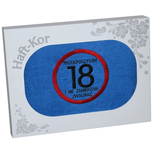 RĘCZNIK 70x140 Z HAFTEM NA PREZENT 18 URODZINY