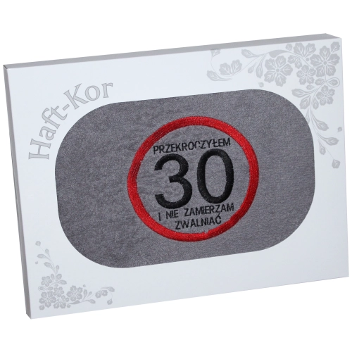 RĘCZNIK 70x140 Z HAFTEM NA PREZENT 30 URODZINY