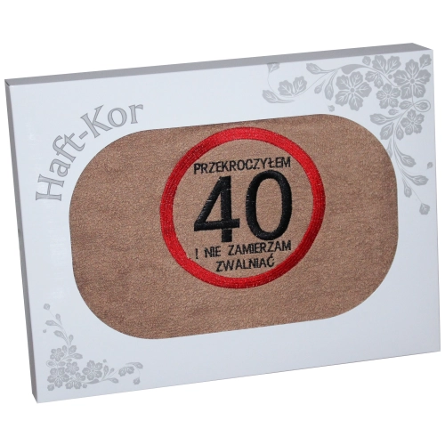RĘCZNIK 70x140 Z HAFTEM NA PREZENT 40 URODZINY