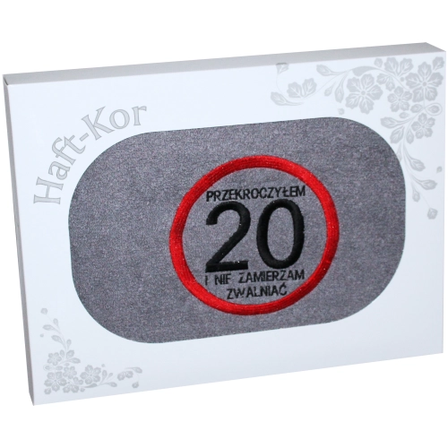RĘCZNIK 70x140 Z HAFTEM NA PREZENT 20 URODZINY