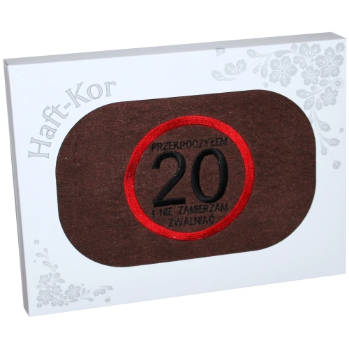RĘCZNIK 70x140 Z HAFTEM NA PREZENT 20 URODZINY
