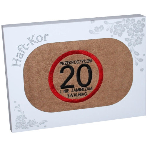 RĘCZNIK 70x140 Z HAFTEM NA PREZENT 20 URODZINY