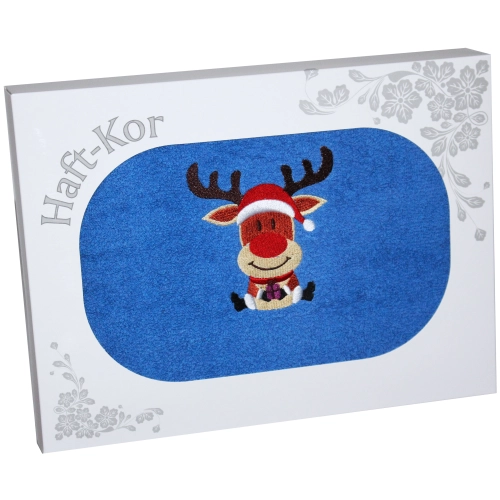 RĘCZNIK 70x140 Z HAFTEM NA PREZENT RENIFER ŚWIĘTA