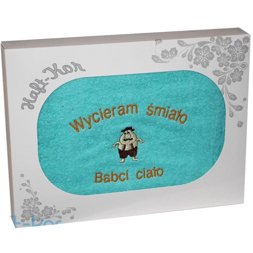 RĘCZNIK Z HAFTEM DLA DZIEŃ BABCI 70x140 NA PREZENT