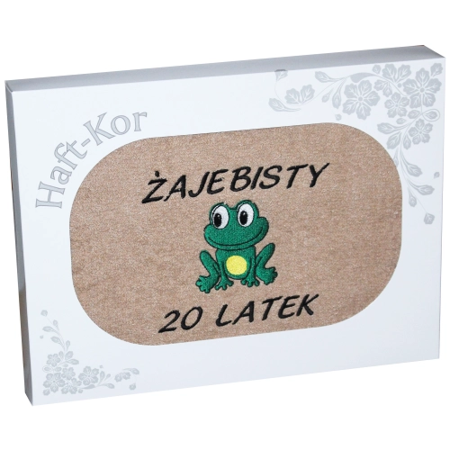 RĘCZNIK 70x140 Z HAFTEM NA PREZENT 20 URODZINY