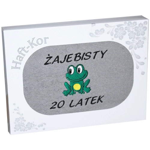 RĘCZNIK 70x140 Z HAFTEM NA PREZENT 20 URODZINY
