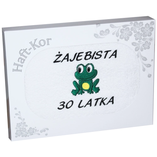 RĘCZNIK 70x140 Z HAFTEM NA PREZENT 30 URODZINY