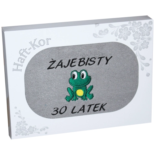 RĘCZNIK 70x140 Z HAFTEM NA PREZENT 30 URODZINY