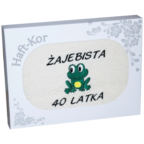 RĘCZNIK 70x140 Z HAFTEM NA PREZENT 40 URODZINY
