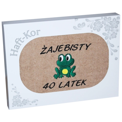 RĘCZNIK 70x140 Z HAFTEM NA PREZENT 40 URODZINY
