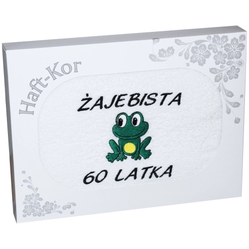 RĘCZNIK 70x140 Z HAFTEM NA PREZENT 60 URODZINY
