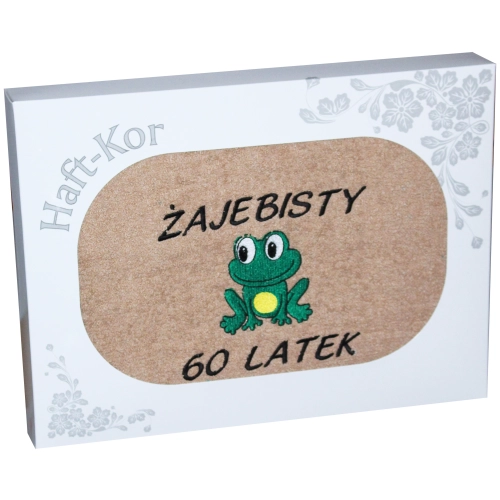 RĘCZNIK 70x140 Z HAFTEM NA PREZENT 60 URODZINY