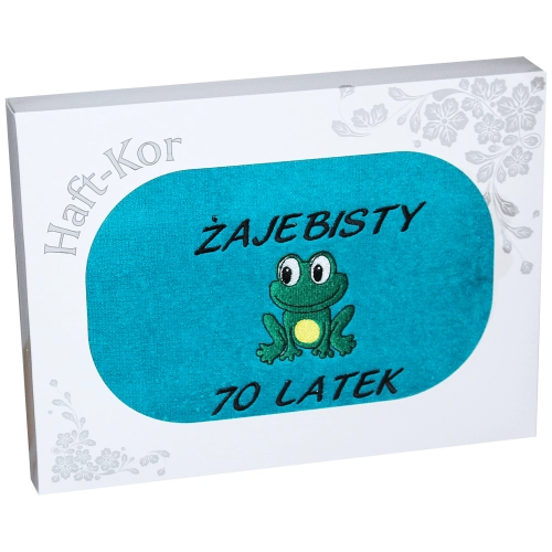 RĘCZNIK 70x140 Z HAFTEM NA PREZENT 70 URODZINY
