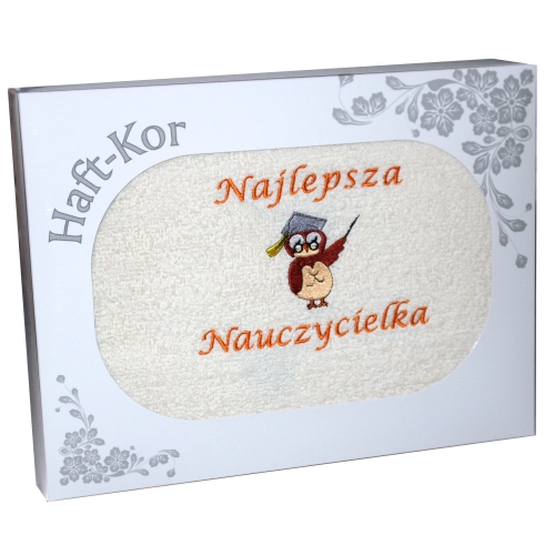 RĘCZNIK 70x140 Z HAFTEM PREZENT DZIEŃ NAUCZYCIELA