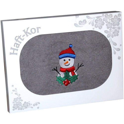 RĘCZNIK 70x140 Z HAFTEM NA PREZENT BAŁWAN ŚWIĘTA