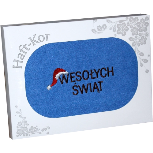RĘCZNIK 70x140 Z HAFTEM NA PREZENT WESOŁYCH ŚWIĄT