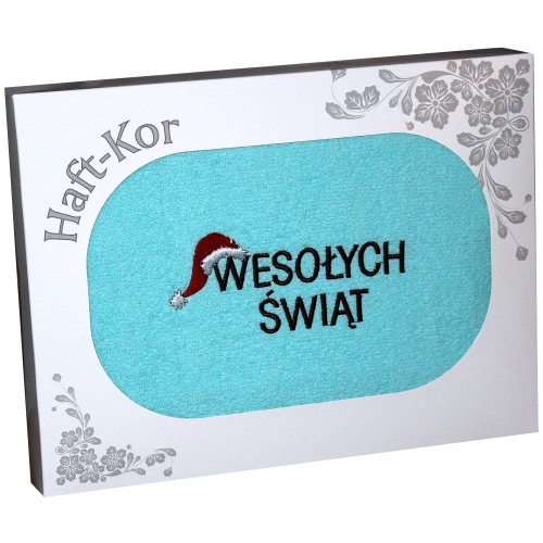 RĘCZNIK 70x140 Z HAFTEM NA PREZENT WESOŁYCH ŚWIĄT
