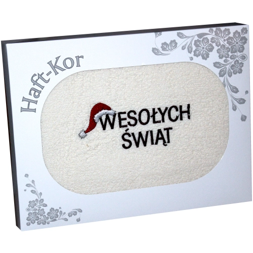 RĘCZNIK 70x140 Z HAFTEM NA PREZENT WESOŁYCH ŚWIĄT