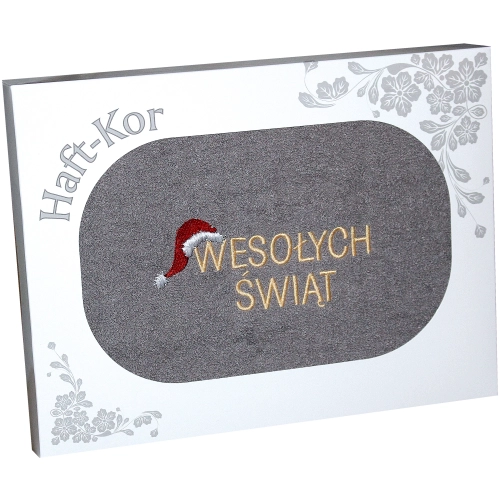 RĘCZNIK 70x140 Z HAFTEM NA PREZENT WESOŁYCH ŚWIĄT