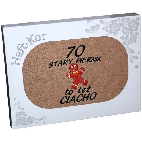 RĘCZNIK HAFT STARY PIERNIK TEŻ CIACHO 70 URODZINY