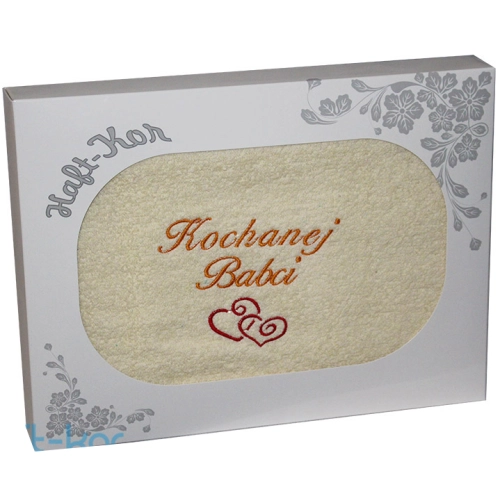 RĘCZNIK Z HAFTEM DLA DZIEŃ BABCI 70x140 NA PREZENT