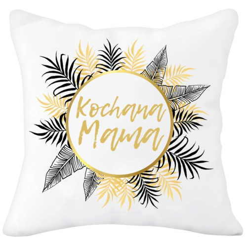 POSZEWKA DEKORACYJNA 40x40 Z NADRUKIEM LIŚĆ SUMMER