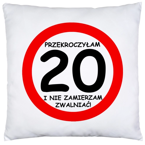 PODUSZKA 40x40 PREZENT URODZINY 20 DWUDZIESTKĘ